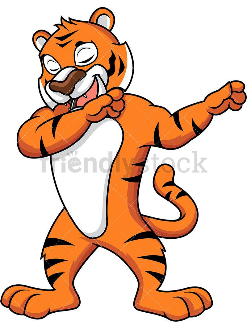 800x1067 Dabbing Tiger Cartoon Vector Clipart Bengal Tiger, Dabbing