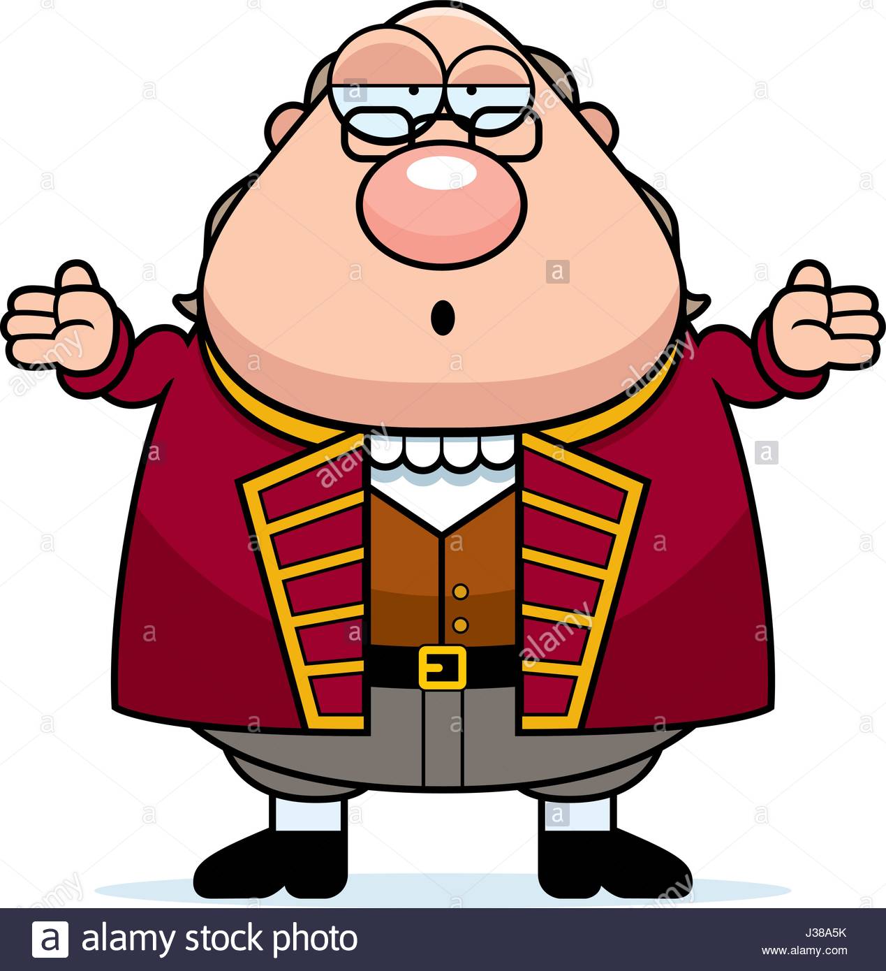 1269x1390 A Cartoon Illustration Of Ben Franklin Looking Confused Stock