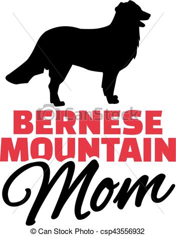 351x470 Bernese Mountain Mom With Dog Silhouette Vectors