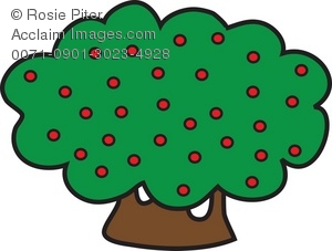 300x227 Clip Art Illustration Of Shrubbery With Berries