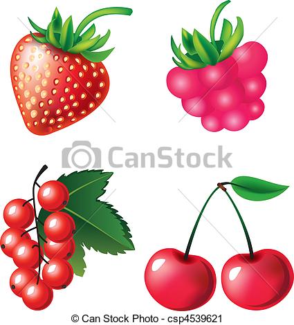 425x470 Vector Set Of Berries Objects Vector Clip Art