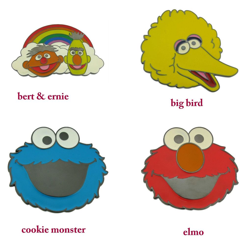 998x1000 Sesame Street Characters Belt Buckle Elmo Big Bird Cookie Monster