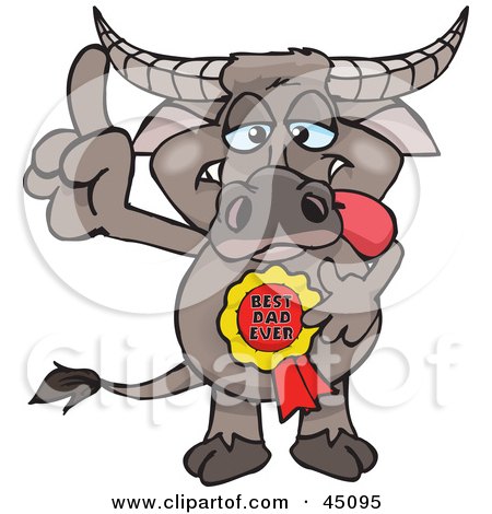 450x470 Clipart Of A Happy Buffalo Standing