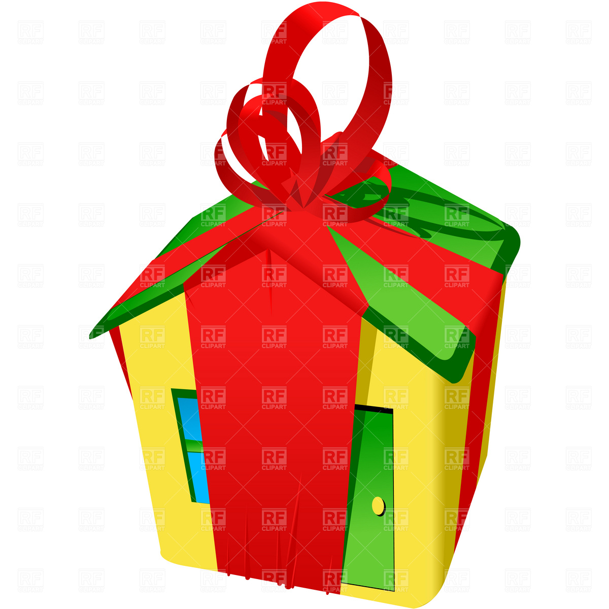 1200x1200 New House With Ribbon Vector Image Vector Artwork
