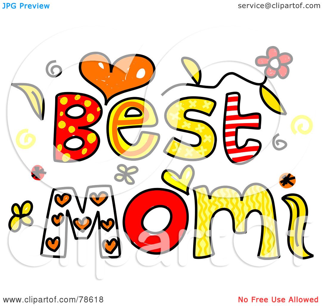 1080x1024 Royalty Free Rf Clipart Illustration Of Colorful Best Mom Words