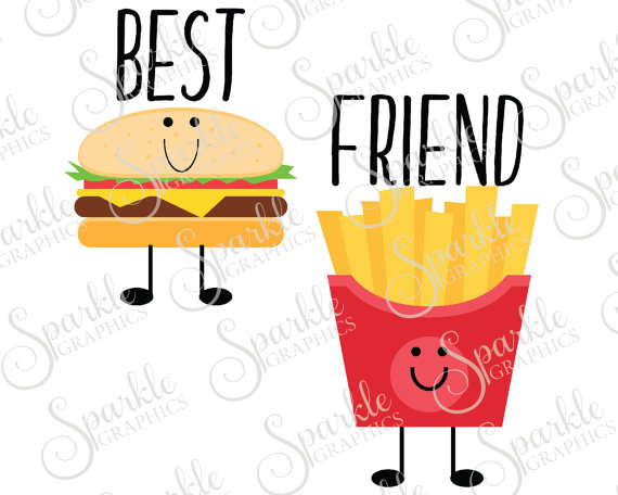 570x456 Best Friend Cut File French Fry Cheeseburger Bestie Best Friend