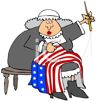 335x350 Royalty Free Clip Art Image Cartoon Of Betsy Ross Sewing