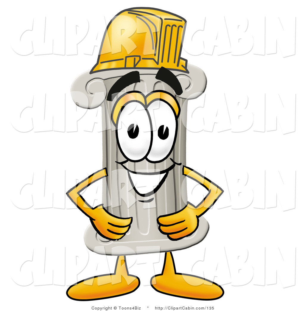 1024x1044 Cartoon Clip Art Of A Cute Pillar Mascot Cartoon Character Wearing