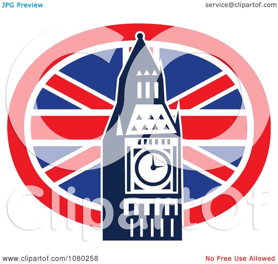 1080x1024 Clipart London Flag And Big Ben