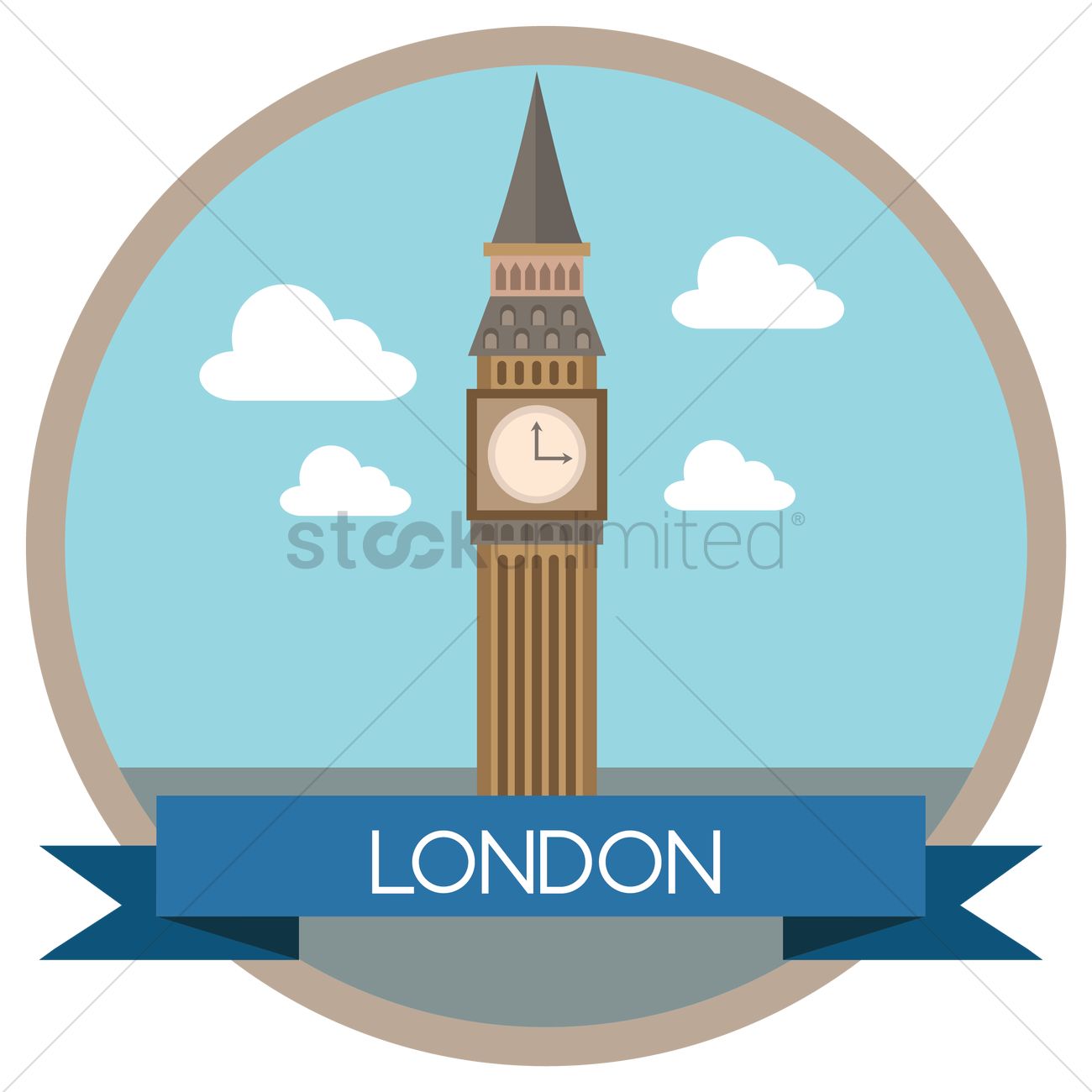 1300x1300 Free Big Ben Vector Image