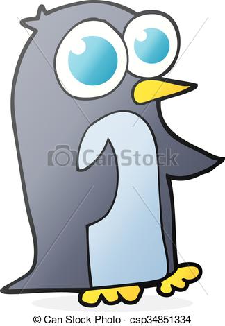 324x470 Freehand Drawn Cartoon Penguin With Big Eyes Vectors