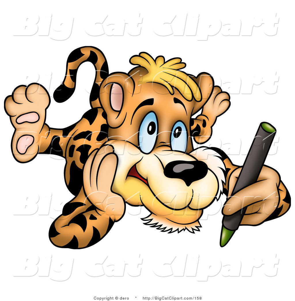 1024x1044 Big Cat Clipart Of An Artistic Leopard Coloring With A Green