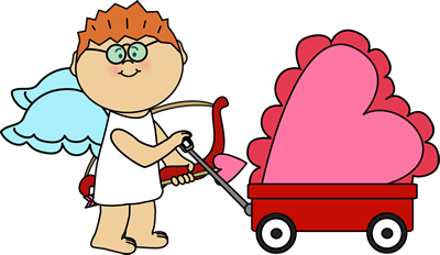 400x232 Cupid With Big Valentine Heart Clip Art