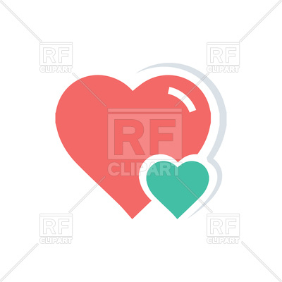 400x400 Big And Little Heart Icon Royalty Free Vector Clip Art Image