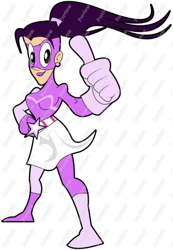 555x800 Hero Clipart Purple Superhero