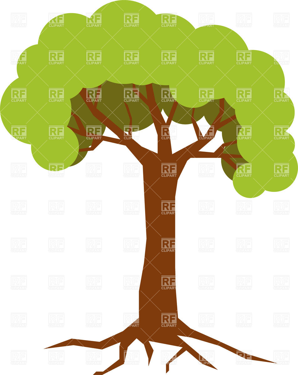 953x1200 Big Tree Curly Crown Royalty Free Vector Clip Art Image
