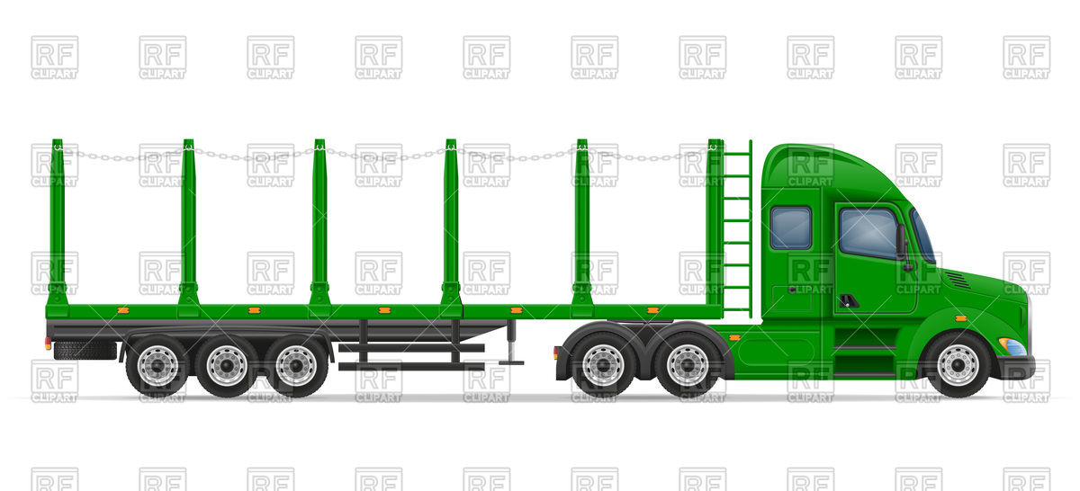 1200x546 Side View Truck Semi Trailer For Transportation Of Goods Royalty