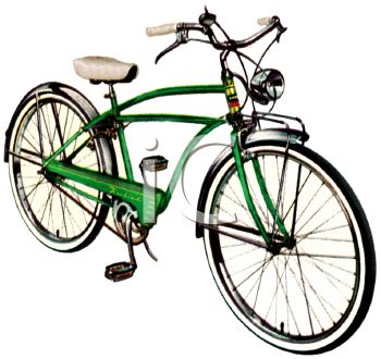 350x330 Picture Of A Green Boys 10 Speed Bike In A Vector Clip Art
