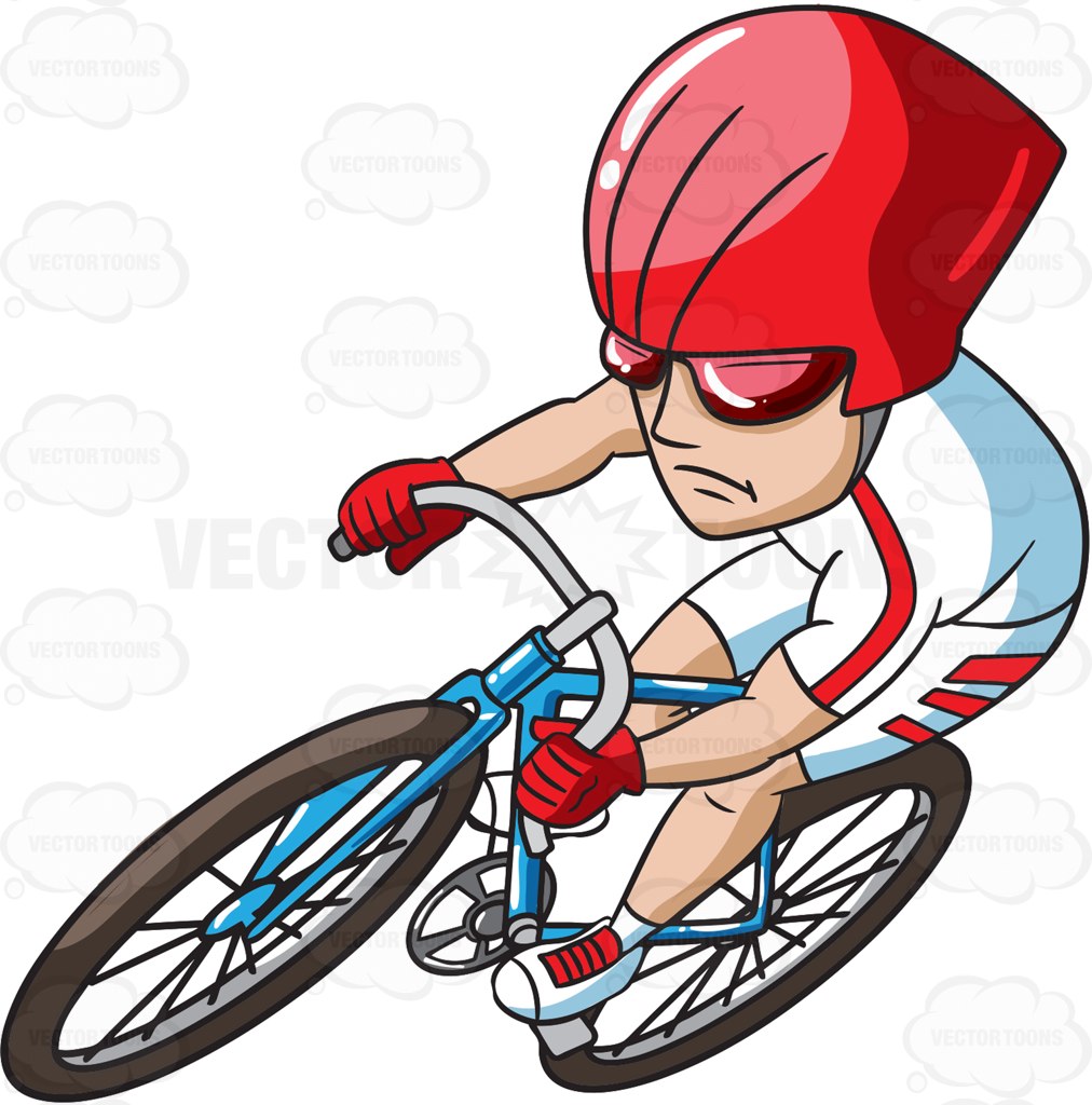 1012x1024 A Cycling Man Making A Curve Cartoon Clipart Vector Toons