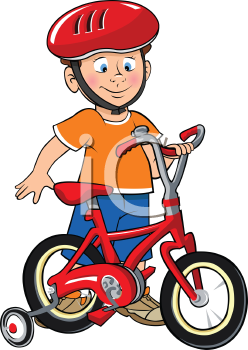 248x350 Royalty Free Clipart Image Of A Boy Wearing A Helmet Preparing