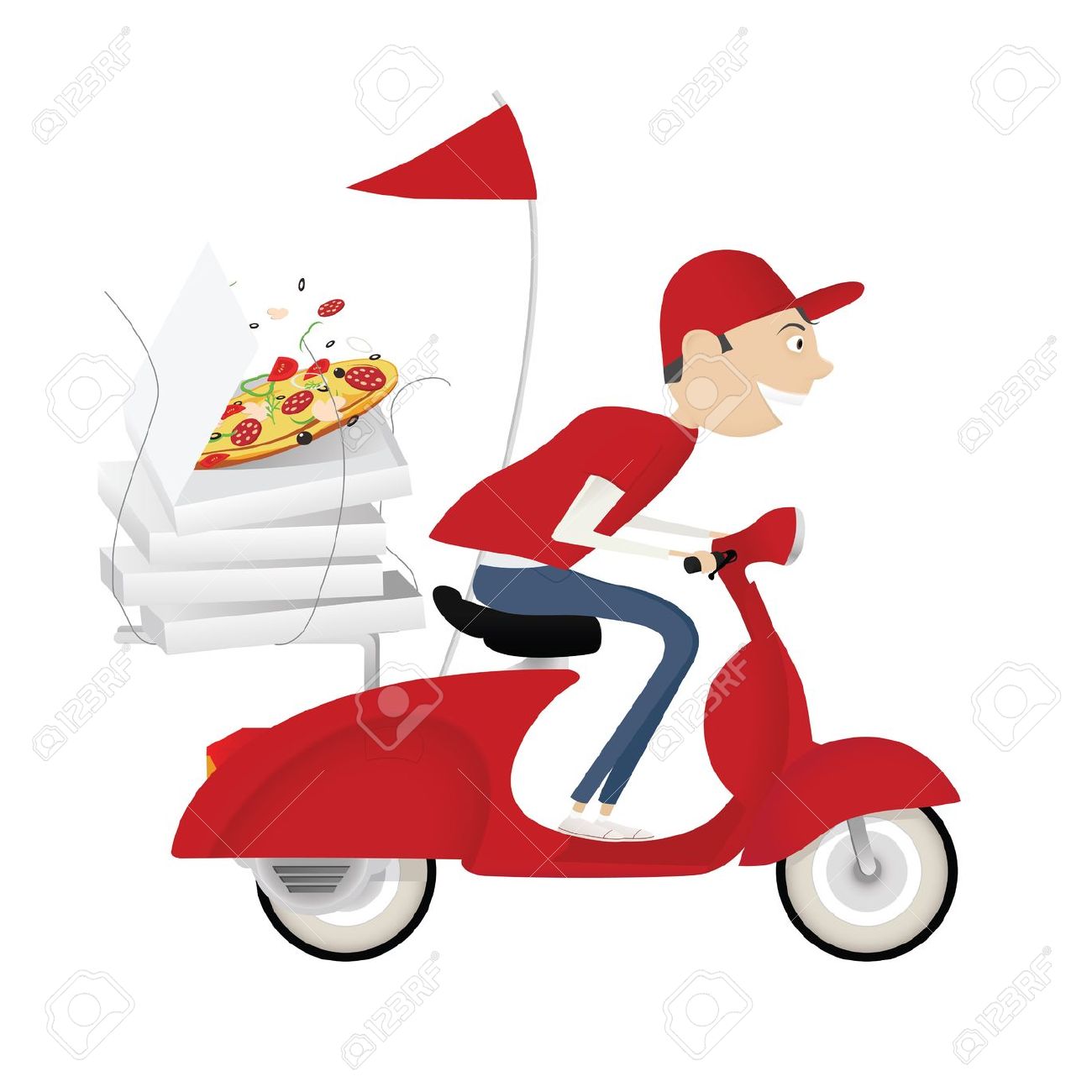 1300x1300 Bike Clipart Pizza Delivery