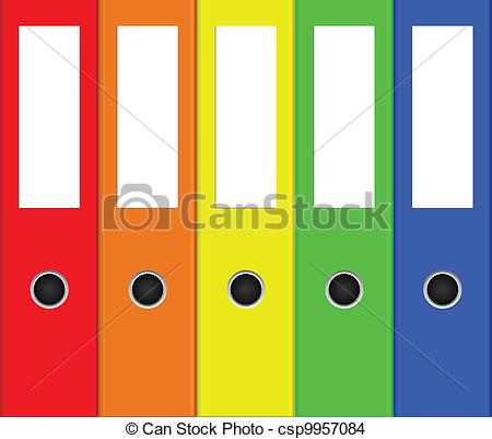 450x401 Vector Illustration Of Colorful Binders Eps Vector