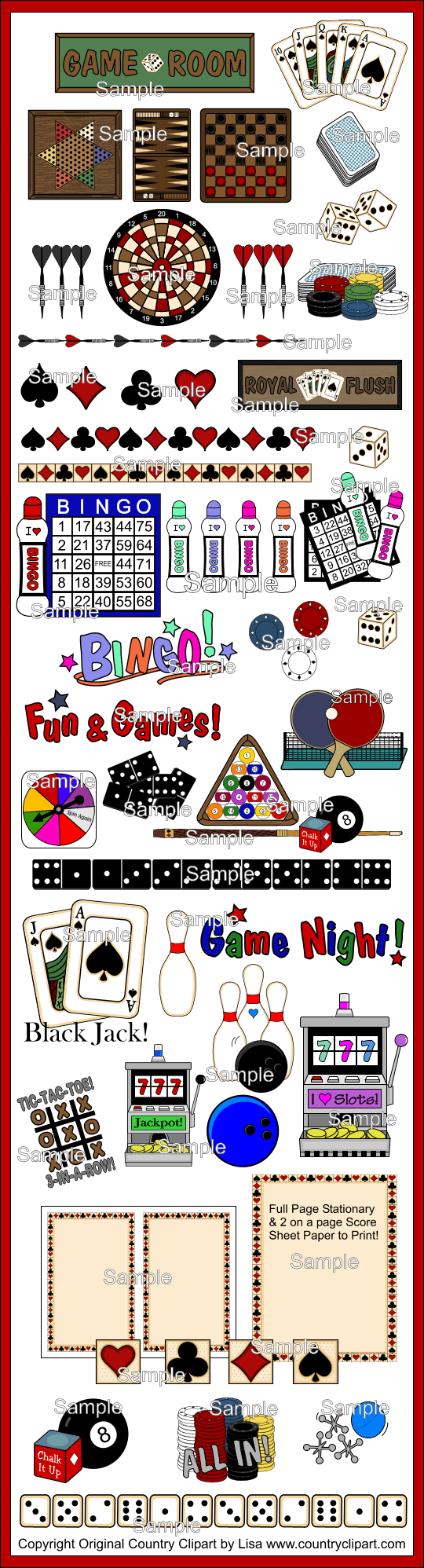 540x1996 Game Room Clip Art Collection