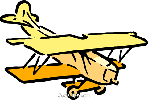 480x325 Cartoon Biplane Royalty Free Vector Clip Art Illustration