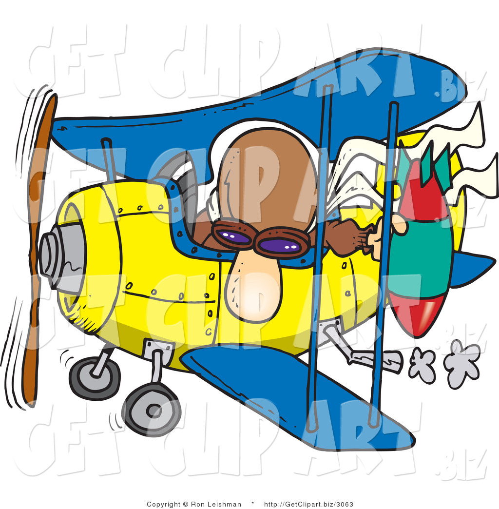 1024x1044 Cliprt Of Curious Bomber Man In Biplane Preparing To Drop