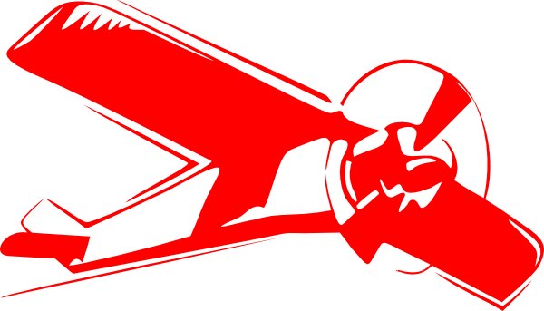 600x343 Red Biplane Clip Art