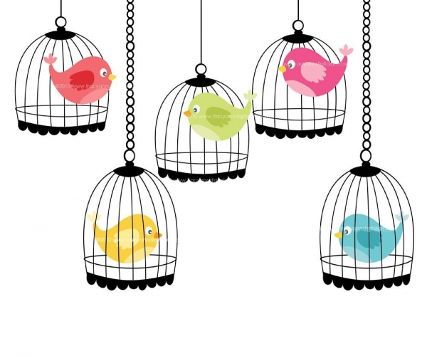 600x500 Posh Vector Vector Illustration Along With A Vintage Bird Cage