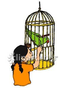 225x300 Girl Playing With Her Parrot