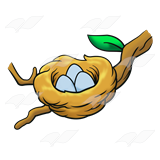 160x160 Abeka Clip Art Bird's Nest On A Branch