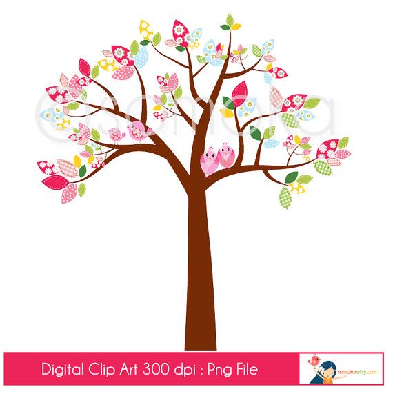 570x584 Sweet Bird And Tree Clipart Set Tree Clipart, Bird And Craft