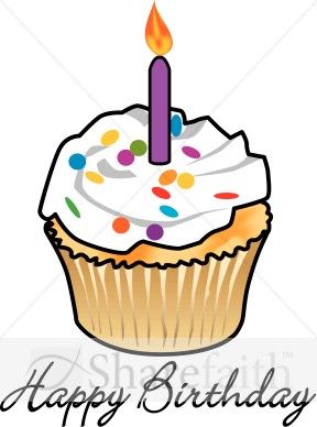 288x388 Birthday Cupcake With Candle Birthday Clipart, Art Birthday