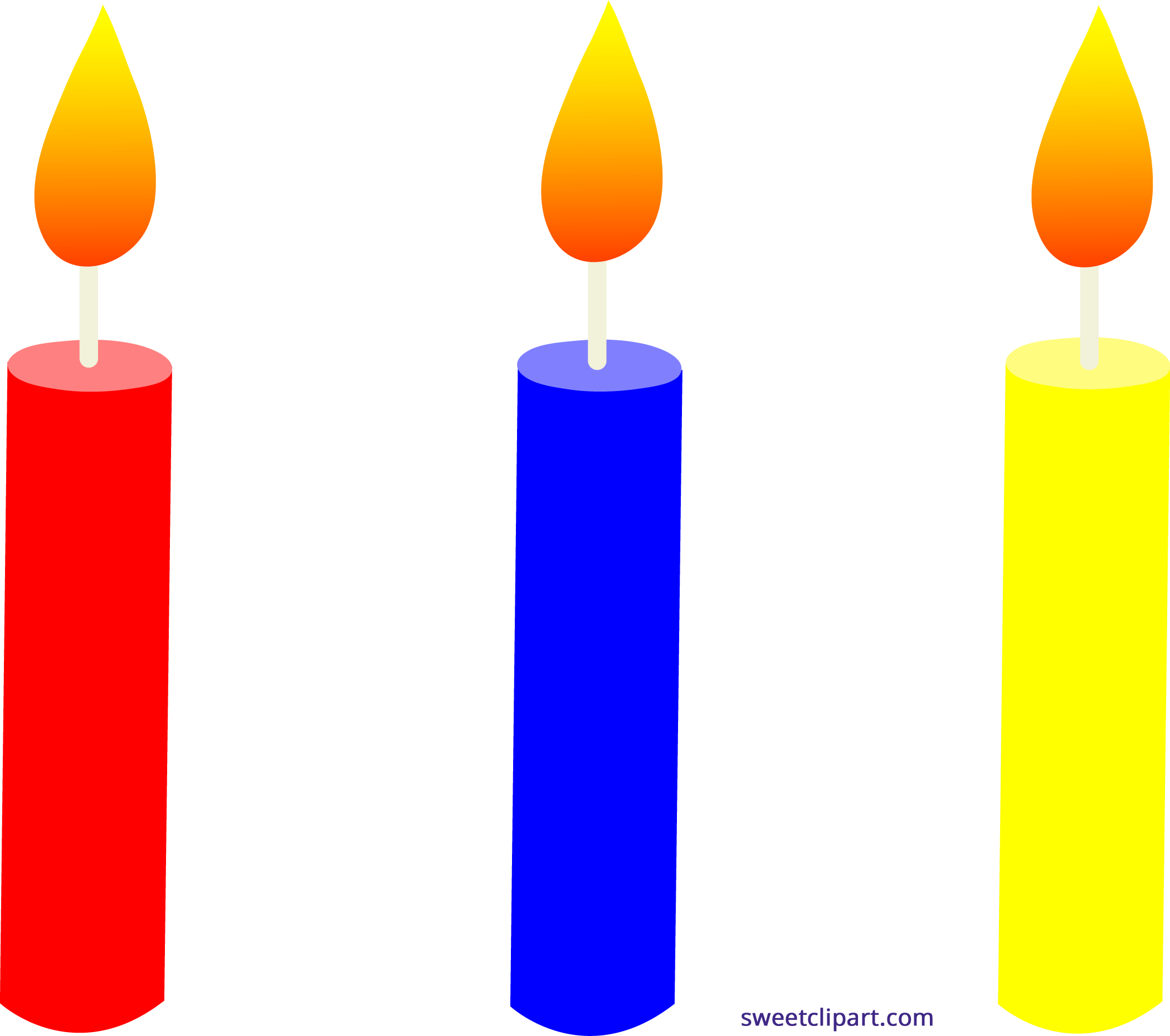 2100x1860 Holidays Birthday Candles Trio 1 Clipart