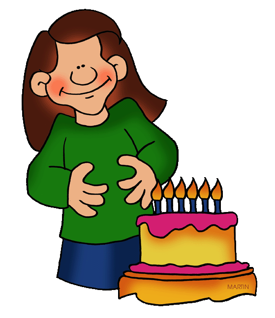 559x648 Birthday Clip Art By Phillip Martin, Girl With Birthday Cake