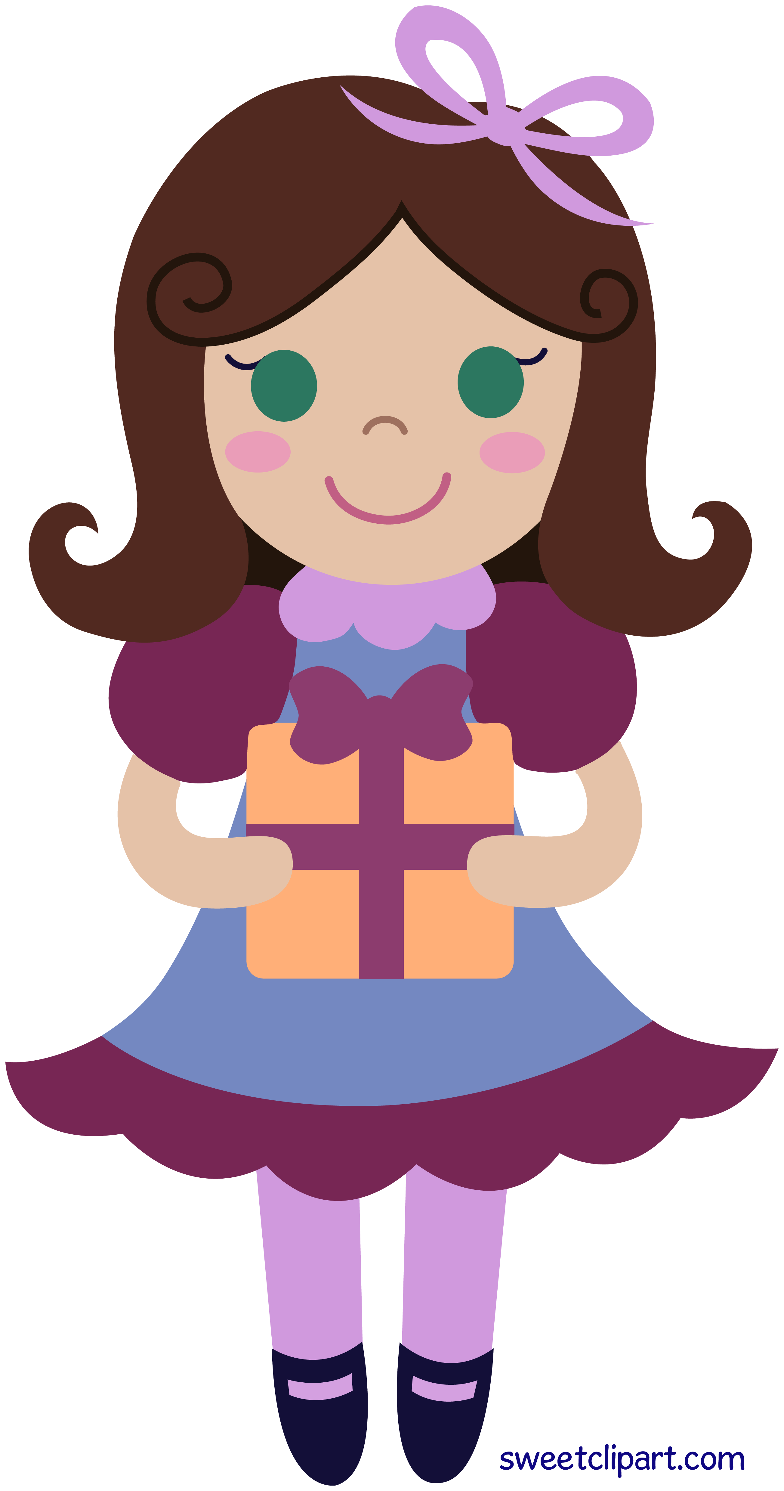 2606x4954 Birthday Present Clipart Girl Birthday