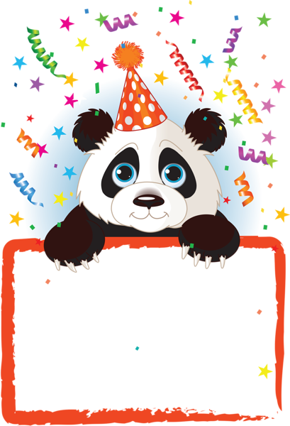 409x600 Transparent Png Kids Panda Party Red Frame Designs