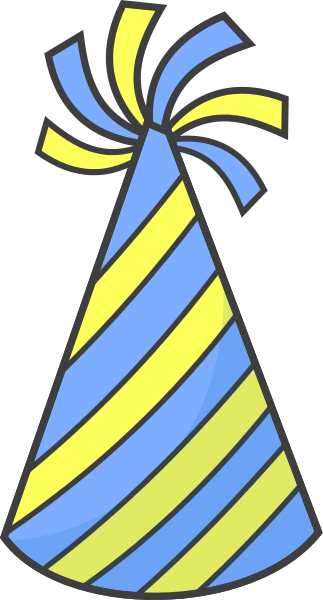 323x600 Birthday Hat Clipart Birthday Hat Striped Blue Yellow Images