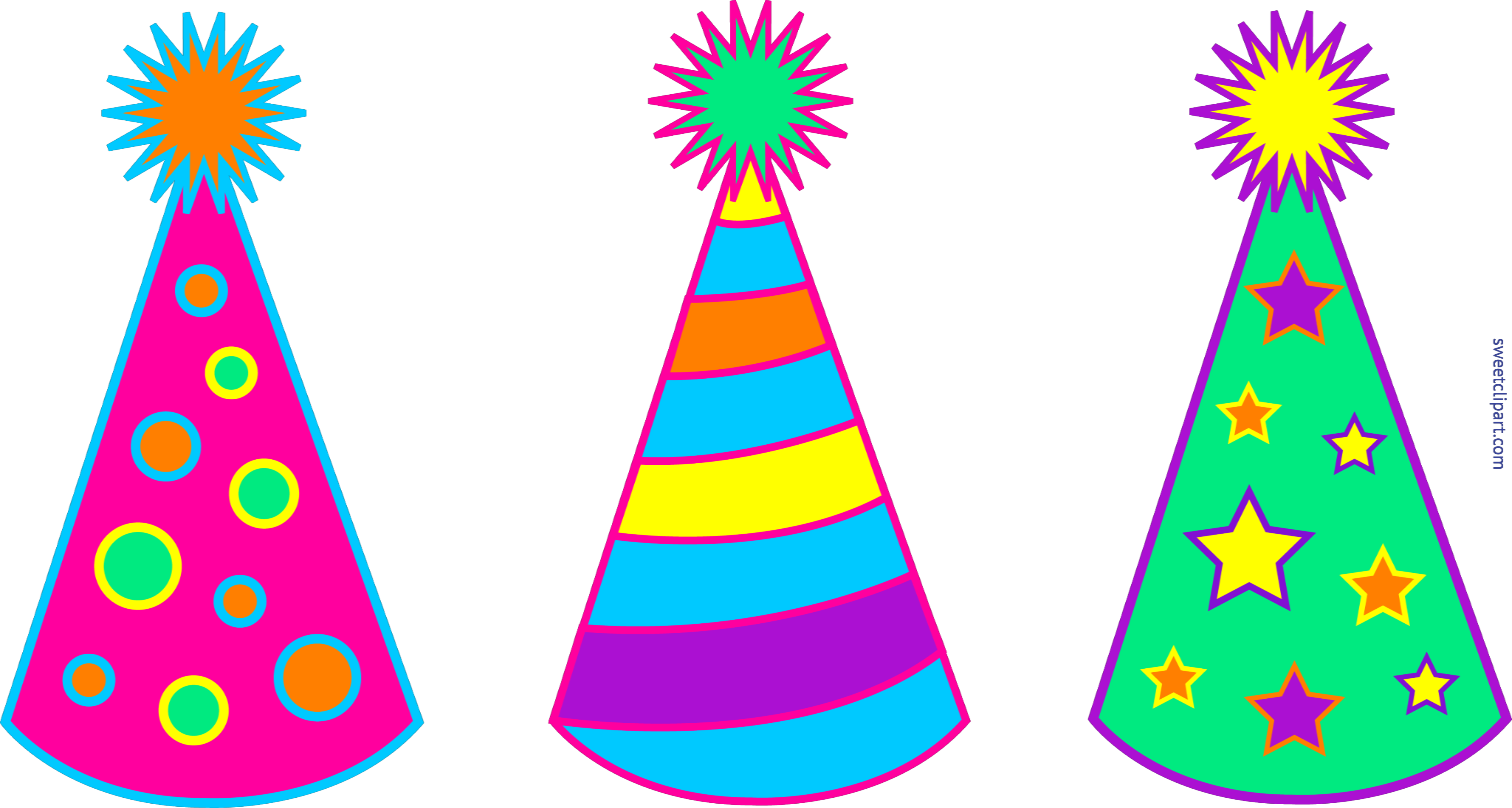6547x3502 Birthday Party Hats Set 1 Clip Art
