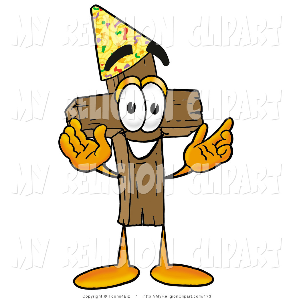 1024x1044 Religion Clip Art Of A Wooden Christian Cross Mascot Cartoon