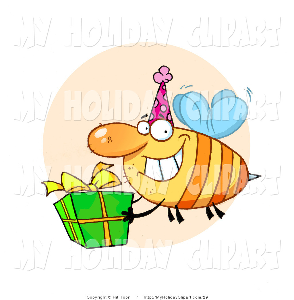 1024x1044 Clip Art Of A Grinning Honey Bee With A Stinger, Wearing A Pink