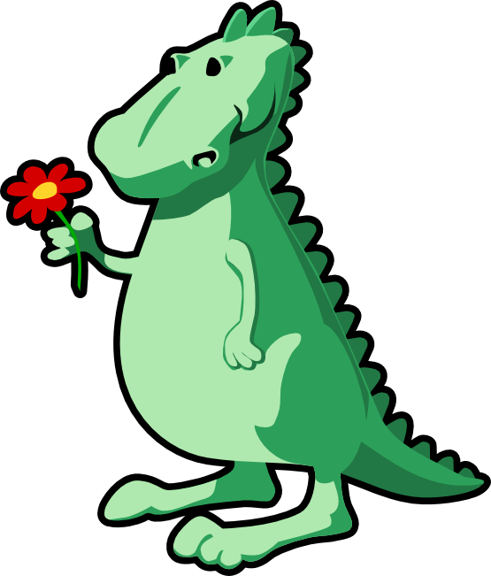 555x651 Clip Art Dragon With Flower Christmas Xmas