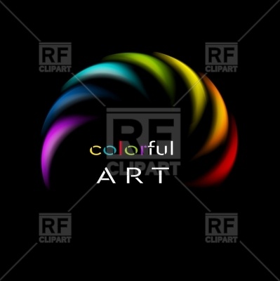 399x400 Colorful Abstract Rainbow On Black Background Royalty Free Vector