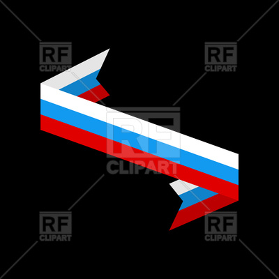 400x400 Ribbon With Russia Flag On Black Background Royalty Free Vector