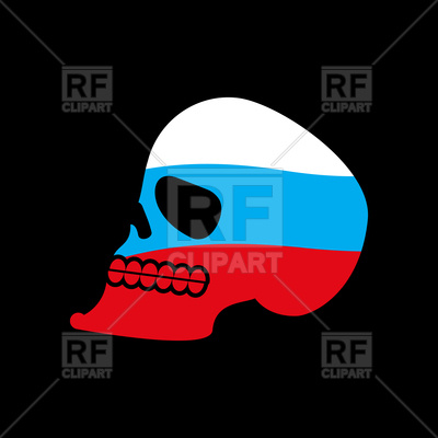 400x400 Russia Skull On Black Background Royalty Free Vector Clip Art