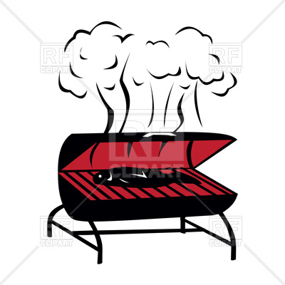 400x400 Black Bbq Icon On White Background Royalty Free Vector Clip Art