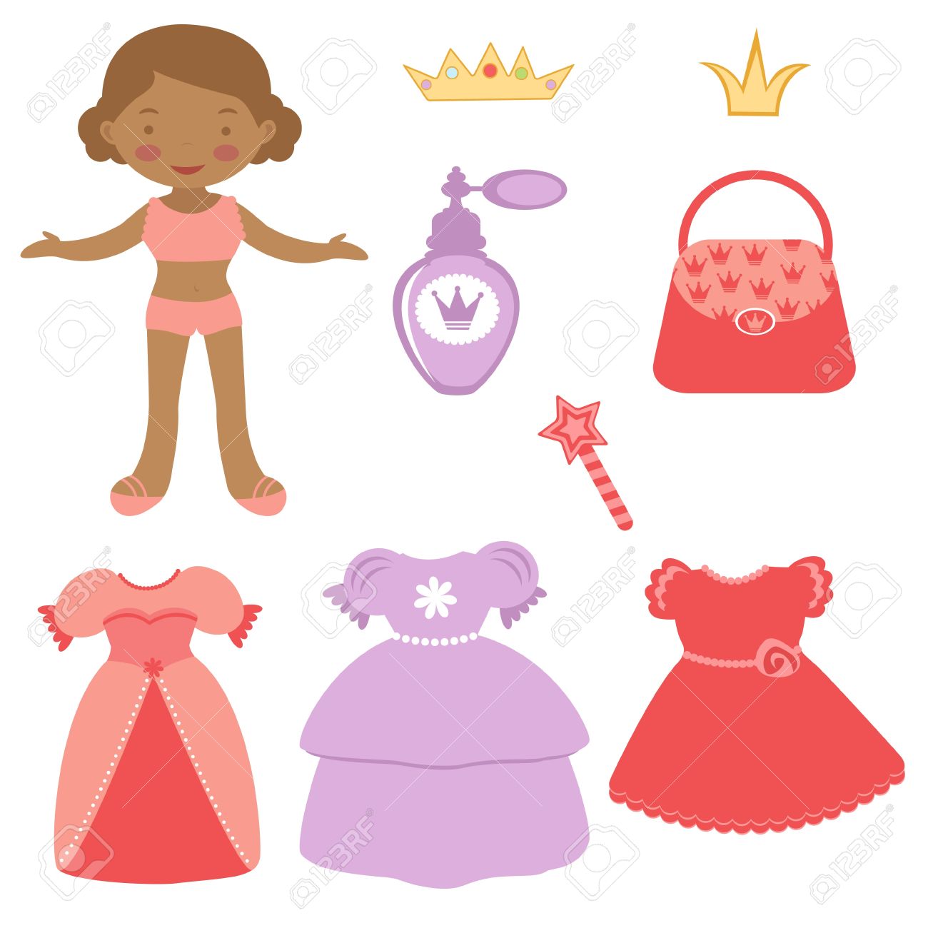 1300x1300 Multiracial Outline Drawing Paper Doll Clipart