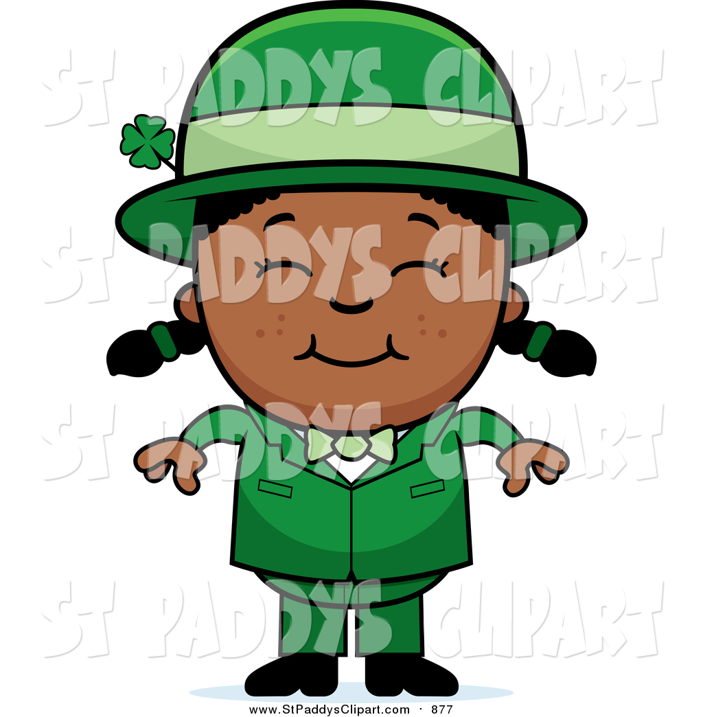 1024x1044 Vector Clip Art Of A Happy St Paddys Day Black Leprechaun Girl